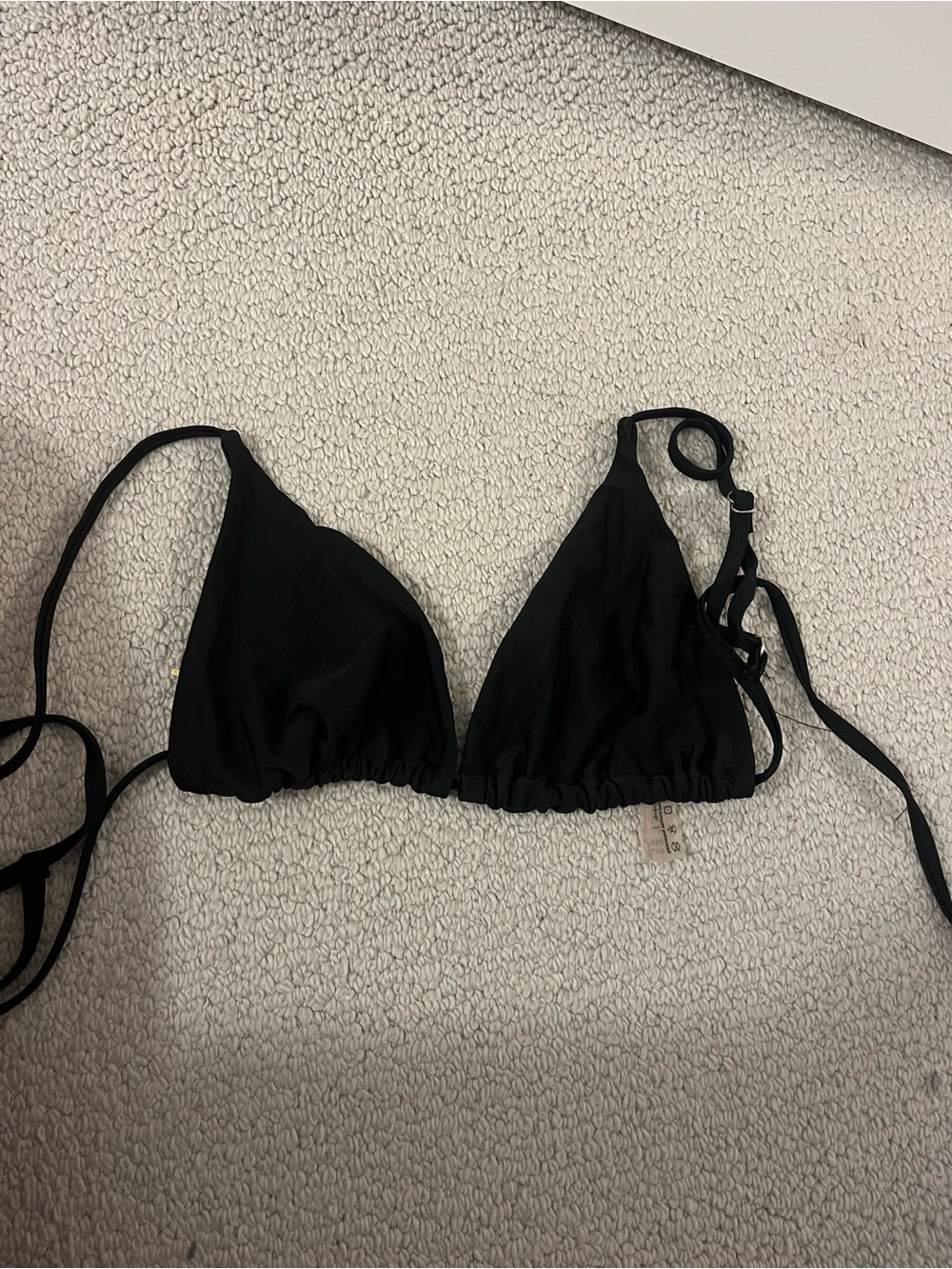 Zaful Black Triangle Bikini Top with Adjustable Ties